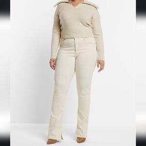 Express Mid Rise Cream Skyscraper Jeans